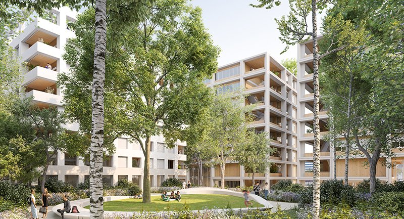 Le projet du mois - Une premire en France : un immeuble d'habitation selon le principe 2226 - 24 logements 100% bas carbone : grce au principe 2226 dvelopp par l'agence Baumschlager Eberle Architekten