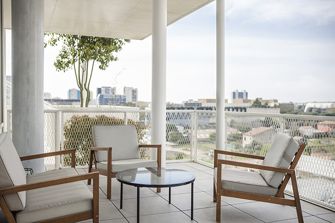 Vue d'une terrasse privative